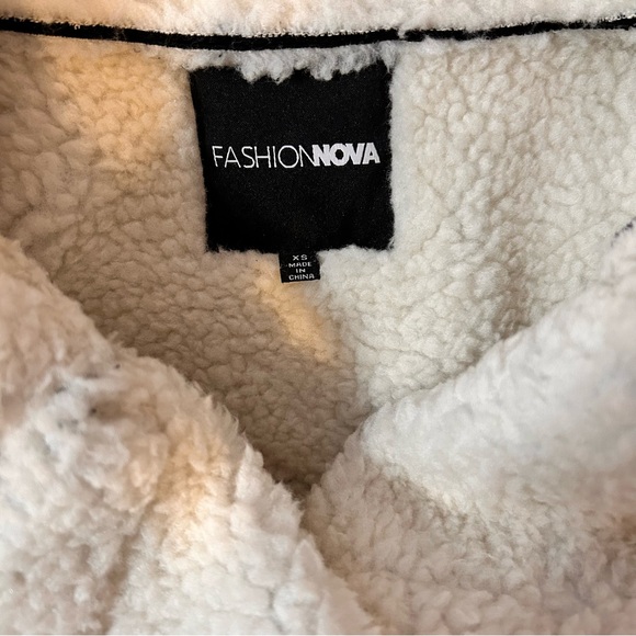 Fashion Nova Faux Leather Sherpa-Lined Moto Jacket - Size XS - Picture 11 of 13